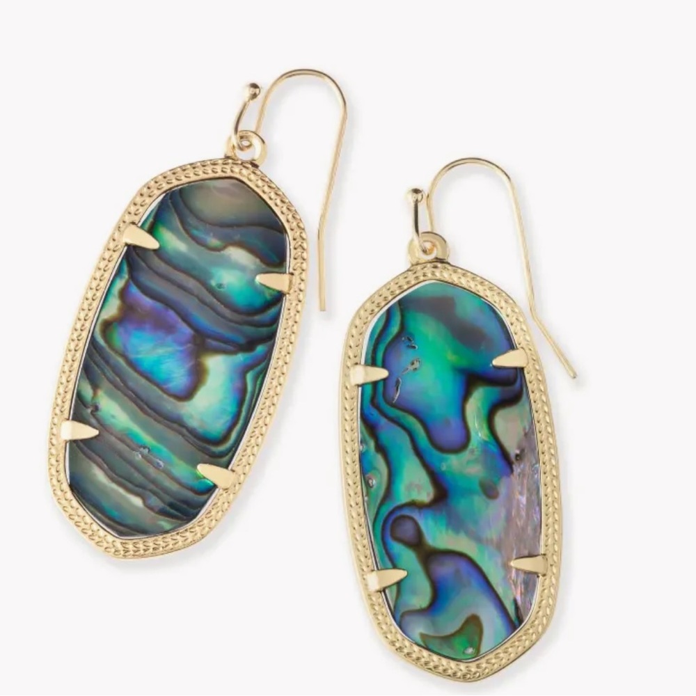 Elle Gold Drop Earrings in Abalone Shell
